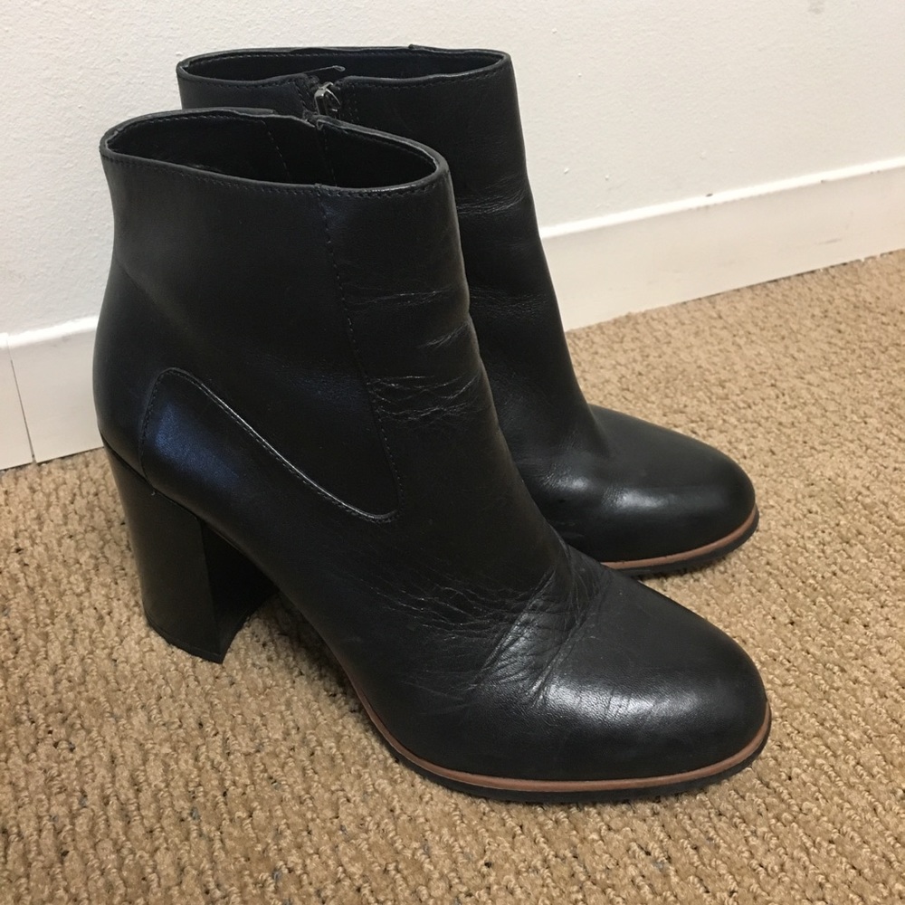 Black Leather Booties from Franco Sarto